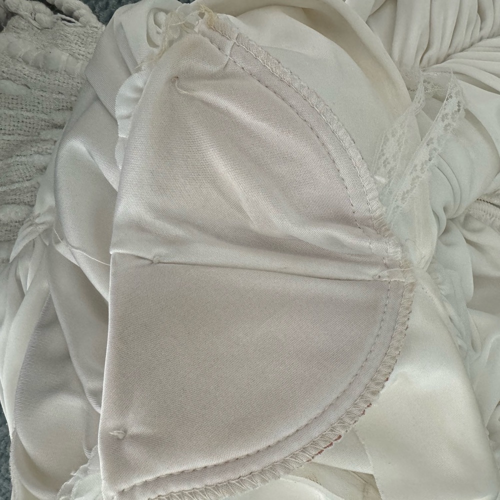 Vintage White Ruffled Bodycon Ruffled Dress - Picture 9 of 10